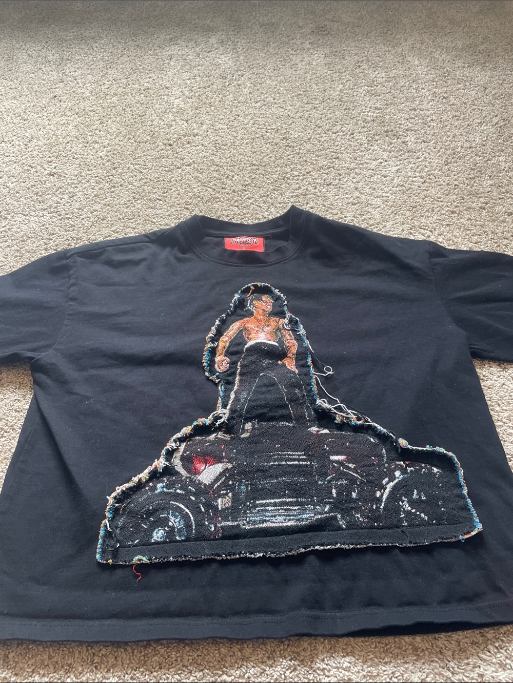 Brand X Travis Scott Rodeo patch Black Short Sleeve Graphic Tee